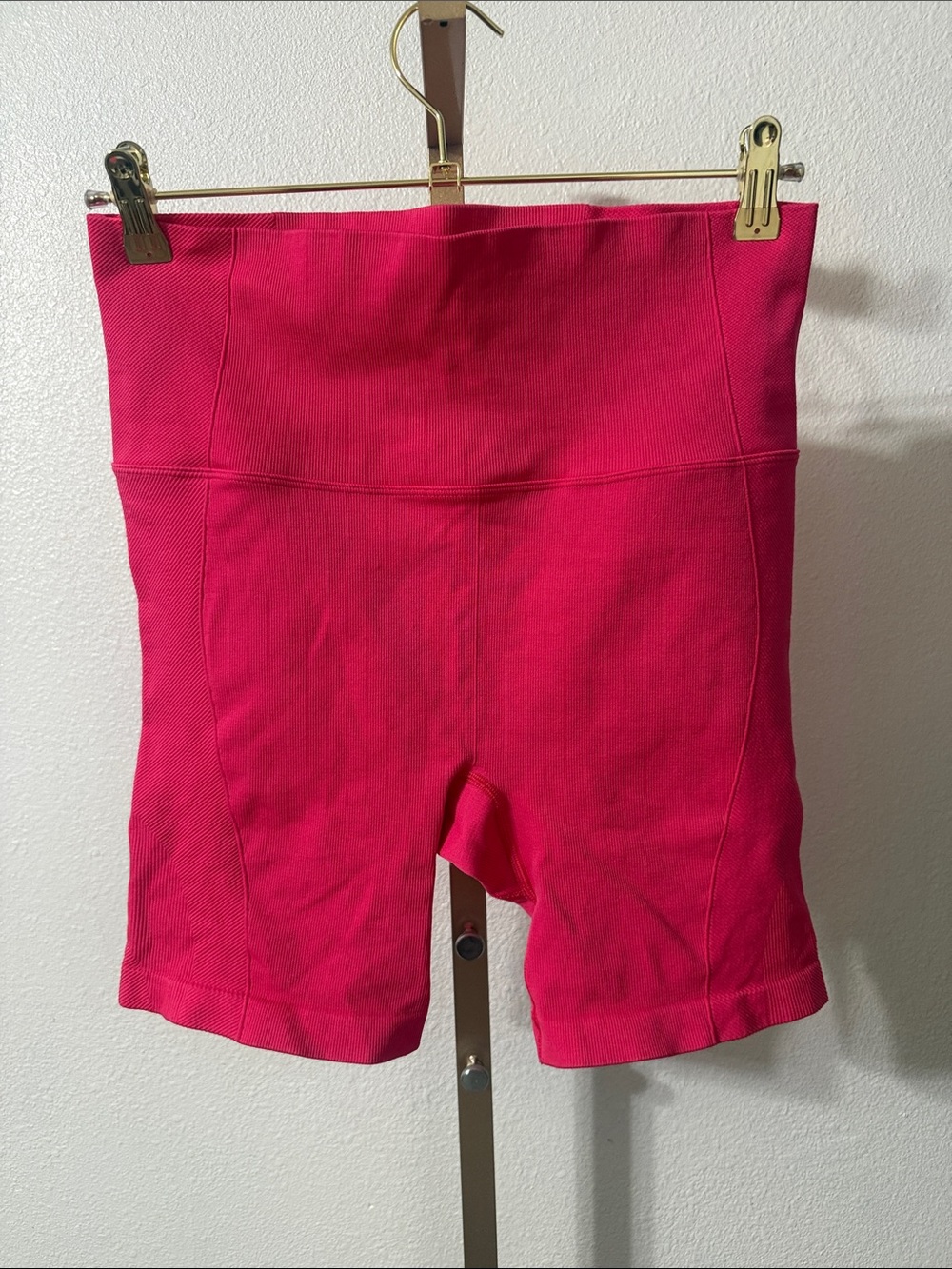 ALL IN MOTION-Women's High-Waist Bike Shorts - Hot Pink-XL